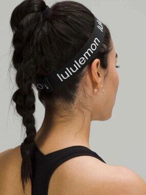Lululemon Hold Your Own Head Elastic Hair/Workout Bands Black White 2 pack - NEW
